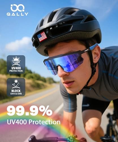 QALLY Polarized Sport Sunglasses Men Women Bike Sunglasses for Men Cycling UV Protection Baseball Running 3 Packs - Thumbnail 2