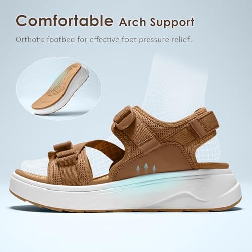 Vilanva Women's platform sandals Brown Size 7 - Thumbnail 3