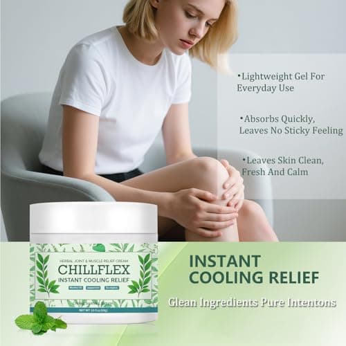 Vivipop CHlLLFLEX Instant Cooling ReIief Cream - Menthol Soothing Cream, 3.5OZ Herbal Cooling Moisturizer with Menthol for Daily Joint & Muscle Skincare - Thumbnail 4