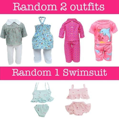 5 Set American 18 inch Doll Clothes and Accessories for Girl Dolls Including Fashion Dress Casual Daily Outfits Swimsuits Summer Clothing (NO Doll) - Thumbnail 4