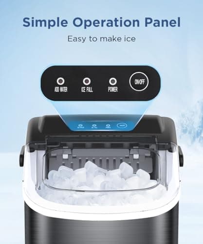 COWSAR Ice Maker Countertop, Portable Ice Machine with Self-Cleaning, 26.5lbs/24Hrs, 9 Bullet Ice Cubes in 6 Mins, Ice Basket and Scoop, Ideal for Home, Kitchen, Bar, Camping - Thumbnail 4