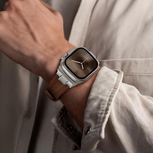 Suitisbest Leather Bands Compatible for Apple Watch Ultra Band 49mm 46mm 45mm 44mm 42mm, Genuine Leather Replacement Strap for iWatch Series 11 10 9 8 7 6 5 4 3 2 1, SE 3 2 1, Ultra 3 2 1 - Thumbnail 6