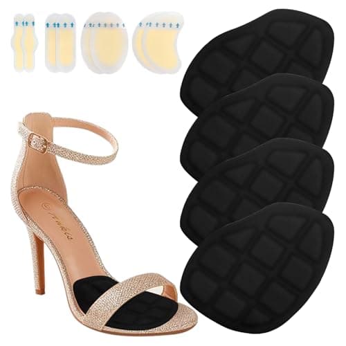 Niifawh Ball of Foot Cushions for Women 2 Pairs | 8ct Gel Blister Bandages for Feet, Blister Cushion for Heel, Toe, No Slip Metatarsal Pads for Reduce Heel, Toe & Foot Pain, Black - Image 1