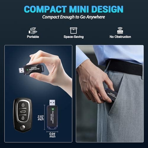 Wireless CarPlay Adapter for iPhone, 2026 Upgraded Mini Design & Plug and Play & 5s Auto Stable Connection Converts Wired Connections to Wireless Compatible for iPhone 6+ (iOS 10+) & 2016+ Car - Thumbnail 6