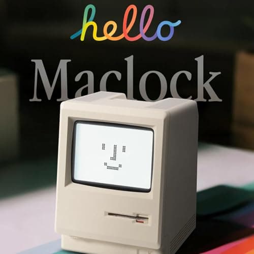 GIISSMO Maclock WB-8 Retro Pixel Alarm Clock, 1984 Computer Style Electronic Digital Clock, USB Desk Clock for Bedroom, Multiple Alarms, Calendar, Temperature, Adjustable Brightness - Thumbnail 2
