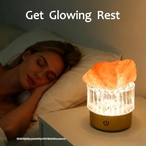 MYDAYS&DESIGN Salt Lamp Natural Pink Crystal Himalayan Salt Rocks, LED Light Dimmer with 3 Levels Cordless, Crystal Lamp Night Light Rechargeable for Room Home Decor Relaxation Ambiance - Thumbnail 5