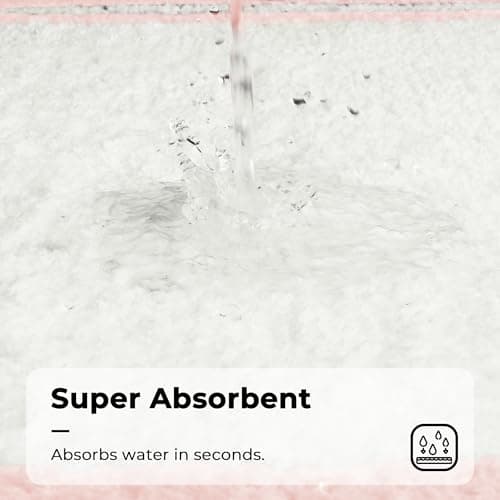 GRANNY SAYS Microfiber Bathroom Rugs Non Slip Washable, Water Absorbent Bath Mats for Tub, Soft Bath Mats for Bathroom Floor & Shower, Bath Rug, 16" x 24" Pink - Thumbnail 5