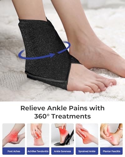 Koonie Ankle Ice Pack Wrap for Swelling, Plantar Fasciitis, Planters Facetious Relief, Reusable Ankle Brace Ice Pack, Cold Therapy Sock Compression for Achilles Tendonitis, Sore Feet, Foot & Heel - Thumbnail 2