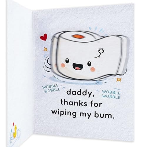 mountova Father Day Card for Dad, Husband from Daughter, Son, Kids, Wife on Fathers Day, Funny Baby Daddy 1st Fathers Day Card Gift with Sound & Motion, Heartfelt Thank You Gift for Father New Dad - Image 1