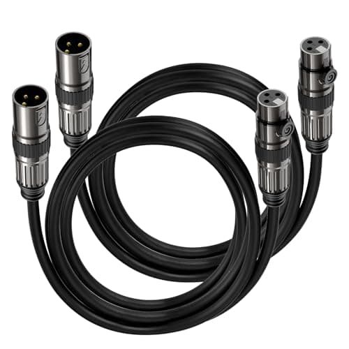 Caiord XLR Microphone Cables, 2 Pack 6 Feet Oxygen-Free Copper 3-Pin Male to Female Microphone Cable for Speaker, PA System, Podcast Audio Mixer, Studio Monitors, Audio Recording and More - Image 1