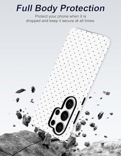 Aitipy Compatible with MagSafe Polka Dot Phone Case for Samsung Galaxy S26 Ultra, Cute Aesthetic Polka Dot Magnetic Soft TPU and Hard PC Protective Phone Cover for Women Girls - White - Thumbnail 5