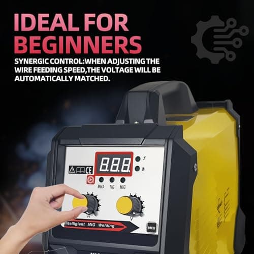 CUBEWAY 250A Gasless Flux Core MIG Welder 110V MIG Welder Flux MIG/Lift TIG/Stick 3 in 1 Welding Machine IGBT DC Inverter with Digital Display & Synergic Control - Thumbnail 4