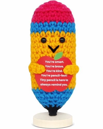 Teacher Appreciation Gifts Positive Pencil: Student Teacher Professor Educator Mentor Classroom Thank You Gifts, Cute Pencil with Inspirational Support Card & Base, Graduation Presents School Decors