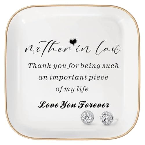 KONROOWEI Birthday Gift for Mother in Law from Daughter in Law, Mother's Day,Thanksgiving, Gift for Mom Ceramic Ring Dish Decorative Jewelry Tray - Image 1