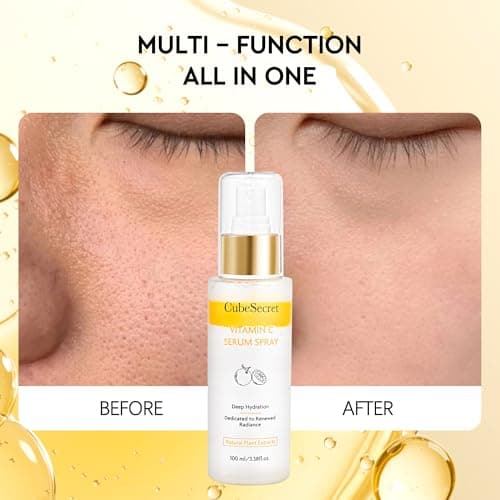 CubeSecret Vitamin C Serum Spray, Hydrating Face Mist with Centella Asiatica, Nicotinamide & Hyaluronic Acid, Glow Serum for Radiant Firming Skin, All In One Mist, Korean Skin Care - 3.38 Fl Oz - Thumbnail 6