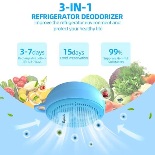Refrigerator Deodorizer,Fridge Deodorizer Long Lasting Odor Eliminator for Fridge,Kitchen Gadgets Charcoal Air Purifier Odor Eliminator for Closet, Blue - Thumbnail 3