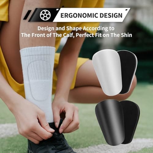 Motspo 2 Pairs Soccer Extra Mini Shin Guards for Toddler Kids Youth and Adults - Ultra Miniature Shin Guards Soccer - Extra Small Shin Pads So Light and Comfortable for Boys, Girls, Men, and Women - Thumbnail 6