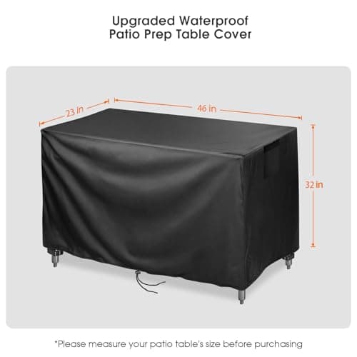 Jungda Outdoor Prep Table Cover,46 inch Waterproof Outdoor Grill Cart Cover Pizza Oven Table Cover,Patio Rectangle Furniture Cover - 46 x 23 x 32 Inch - Thumbnail 2