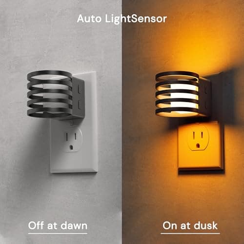 L LOHAS LED Night Light, 2 Pack 3CCT Night Lights Plug into Wall, Amber/3000K/5000K Adjustable Color Temperature Night-Lights, Dimmable Nightlight with Dusk to Dawn Sensor for Bedroom Hallway Bathroom - Thumbnail 2