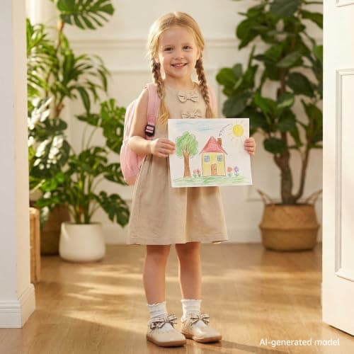 WIDE TOE BOX Girls School Shoes Mary Jane Toddler Lightweight Non-Slip Comfortable Ballet Shoes for Girls Beige Toddler 6 - Thumbnail 2