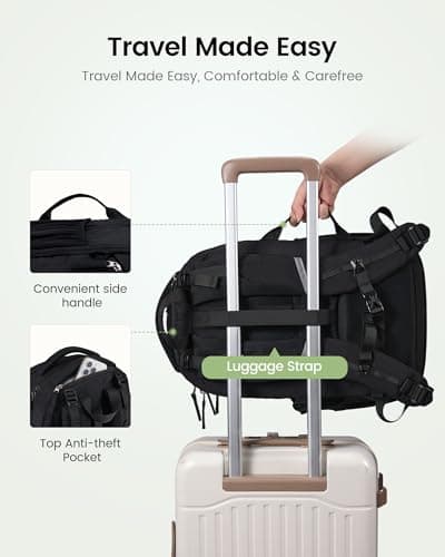 LOVEVOOK Everyday Laptop Backpack for Women & Men With Giant Tumbler Holder,15.6 Inch Classic Travel Work College Teacher Carry on Backpack Purse,Waterproof Computer laptop Bag Hiking Backpack,Black - Thumbnail 6