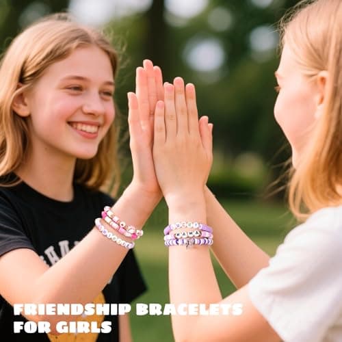 Sunlode Bracelet Making Kit 5000pcs, Jewelry Making Kit for Beginner, DIY Arts and Crafts Gift Toys for Kids Ages 6-13 Preppy Clay Beads with Charms Friendship Bracelets - Thumbnail 4