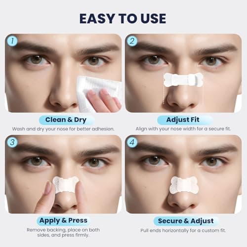 Nose Strips for Snoring, Breathing Strips, Adjustable Nasal Strips for Sleep, Snoring, Sports & Congestion Relief - Maximum Airflow, 30 Count - Thumbnail 6