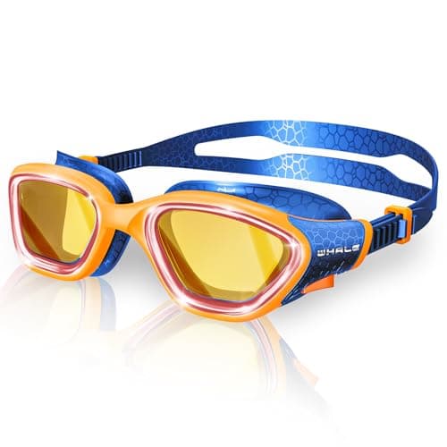 Whale Swim Goggles, HD Anti-Fog Goggles, Unisex | 100% UV Protection | Anti-Fog Design (Sunset Orange-Blue) - Image 1