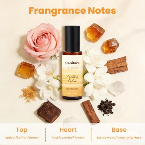 Ozenture Hair Perfume for Women - Amber Woody Hair Mist & Body Spray, Warm Lightweight Fragrance for Hair, Wigs & Fabric, Long-Lasting Travel Size Spray, 50mL - Thumbnail 3