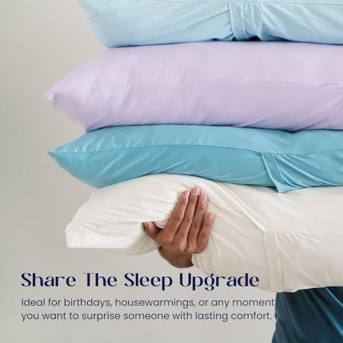 Dream Valley® Cooling Pillow Cases for Hot Sleepers, Softer Than Silk Pillowcase, King Size Set of 2, Breathable Mellow Sleep Pillow Covers for Deep Sleep, Ivory, 20''×36'' - Thumbnail 6
