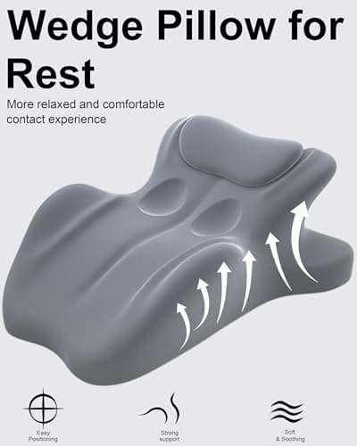 HOMEPAC Ergonomic Memory Foam Wedge Pillow, 27° Angled Support for Neck and Waist, Multi-Position Support Pillow (Grey) - Thumbnail 5