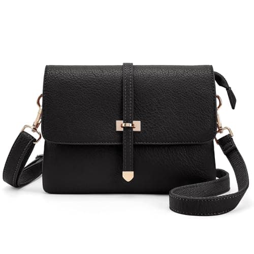 Goinsound RFID Crossbody Purse for Women Minimalist Vegan Leather Cell Phone Purse for Going Out Black - Image 1