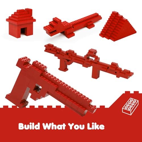 Lekebaby Classic Building Bricks, 100 Piece 2x4 Building Blocks STEM Creative Building Toys Compatible with All Major Brands, Educational Toy for Boys Girls 6 Years Old and Up(2x4 Red) - Thumbnail 3