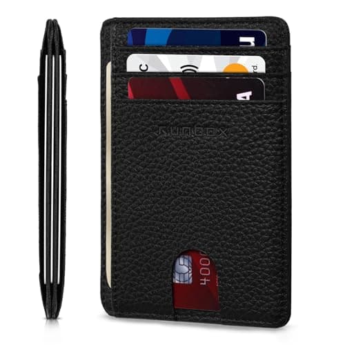 RUNBOX Slim Minimalist Front Pocket RFID Blocking Leather Wallets for Men and Women Card Holder Wallets Gifts for men - Image 1