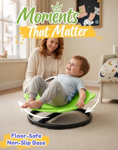 Turtle Spinning Chair for Autistic Kids – Sensory Spinning Toy, Spin Chair for Kids Autism, Sensory Swivel Seat for Balance, Coordination, Focus & ADHD Support, Autism Sensory Products (Green) - Thumbnail 5