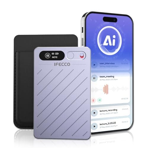 IFECCO AI Voice Recorder - Digital Voice Recorder Summarize with AI Technology, 64GB Memory, Support 152 Languages, App Control, Audio Recorder for Lectures Recorders, Meetings, Calls - Image 1