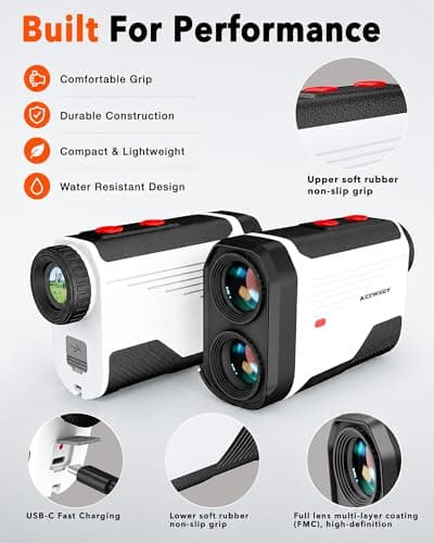 Golf Rangefinder with Slope, 1500 Yards Laser Range Finder with Flag Lock Vibration, 7X Magnification, Rechargeable Golf Rangefinder with Magnetic Mount, Fast Accurate Distance for Golf & Hunting - Thumbnail 6