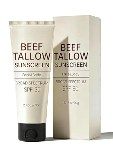 Tallow Sunscreen, Sunscreen for Face, SPF30 Natural Reef Safe Face Body Beef Tallow Sunblock, Non Greasy Clean Travel Sun Screen Sunblock for Summer Outdoor Travel, 2.46 OZ - Image 1