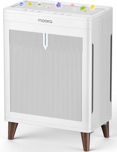 MOOKA Air Purifiers for Home Bedroom Large Room 3000 Ft², Double-Sided HEPA Air Cleaner with Washable Pre-Filter, PM2.5 Air Quality Monitor, Auto Mode, 20dB Air Filter for Pets Hair Odor Dust, HKB320F - Image 1
