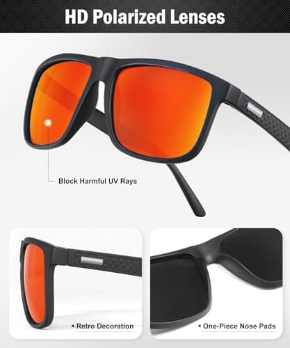 CIFOYA Sunglasses-for-Men Polarized Mens Sunglasses: Retro Sun glasses with UV Protection for Driving Fishing Golf - Thumbnail 3