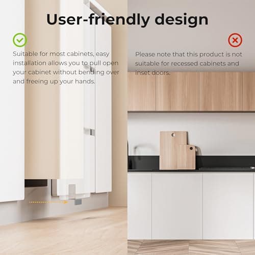 Adzyz Under Cabinet Foot Pull with Adhesive and Screws,Hands Free Garbage Drawer Toe Foot Pull Opener Suitable for Kitchen Trash Cabinet Drawer (Black) - Thumbnail 4