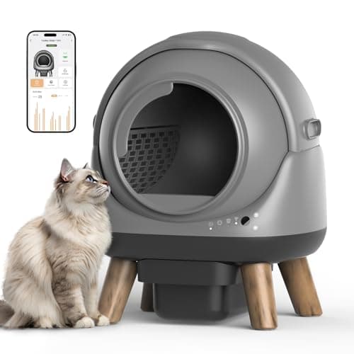 Self Cleaning Litter Box for Multiple Cats, G1 Automatic Litter Box with Smart APP Control & Health Monitoring, Includes 2 Roll Trash Bags and Litter Mat (Grey) - Image 1