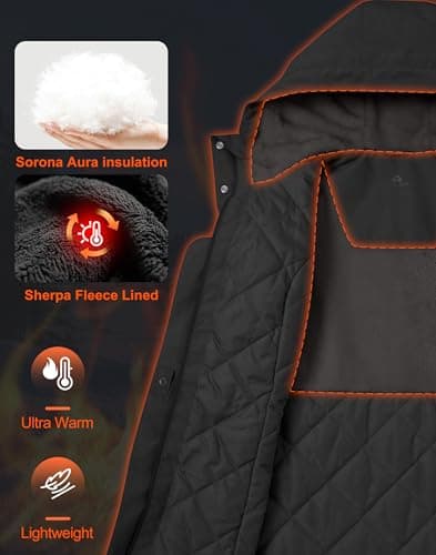 Pioneer Camp Womens Winter Parka Warm Puffer Coat with Hood Windproof Water Resistant Jacket, Black, XL - Thumbnail 5