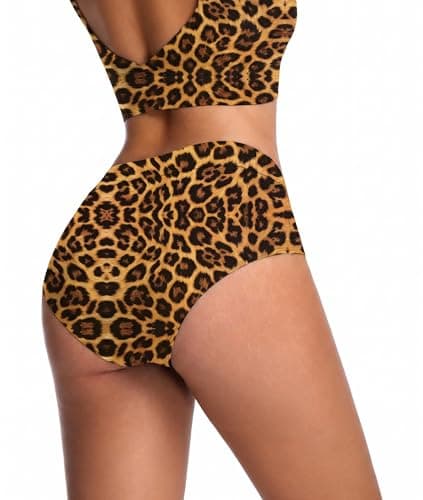 COCOPEAR V Cut Mid Rise Bikini Bottoms for Women Cross Front Bathing Suit Bottoms for Women Floral 2571 XL - Thumbnail 4