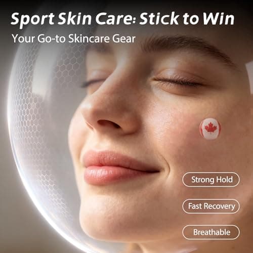Anchiray Canada Flag & Soccer Design Hydrocolloid Pimple Patches for Face - with Tea Tree Oil, Salicylic Acid & Calendula Extract, for Team Canada Soccer Fans, Available day and night, 80 Counts - Thumbnail 6