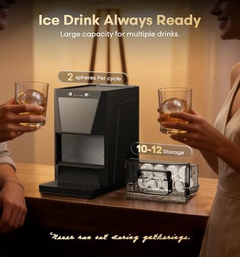DOQAUS Clear Ice Cube Maker, 2.2-Inch Ice Ball Maker Machine with Water Recycling & Self-Cleaning, Automatic Sphere Ice Maker for Premium Whiskey & Home Bar Cocktails - Thumbnail 5