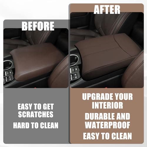 Muslogy Center Console Armrest Cover Fit for Honda Pilot 2023-2026, 2024-2026 Ridgeline/Passport Accessories, Comfort Armrest Pad Console Lid Cushion Vegan Leather Regular Thick (Dark Brown) - Thumbnail 3