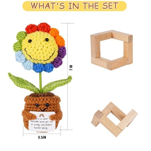 Gifts for Him Her, Positive Crochet Animals, Card Conten: Tis is a Littte Reminder that You are a Truey Marvelous Human Being. Encouragement Gifts for Women Men - Thumbnail 2