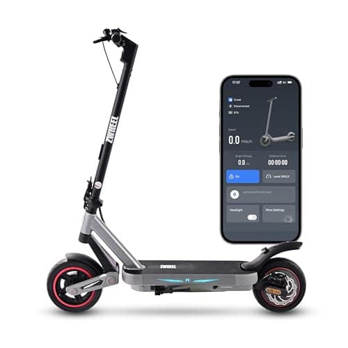 ZWHEEL E12 Electric Scooter Adult, 25MPH Top Speed, 25-Miles Max Range, 800W Peak Motor, Front & Rear Suspension, 10'' Off-Road Tires, Folding Commuter E-Scooter, Gift for Teens, Smart APP Control - Image 1