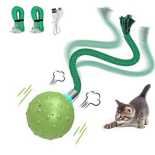 umosis Interactive Cat Toys for Bored Indoor Adult Cats, Automatic Fast Move On Carpet, Bird Chirping & Motion Activated Cat Ball - Image 1